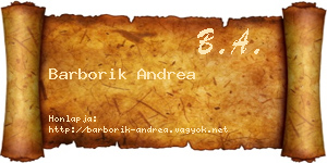 Barborik Andrea névjegykártya