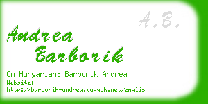 andrea barborik business card